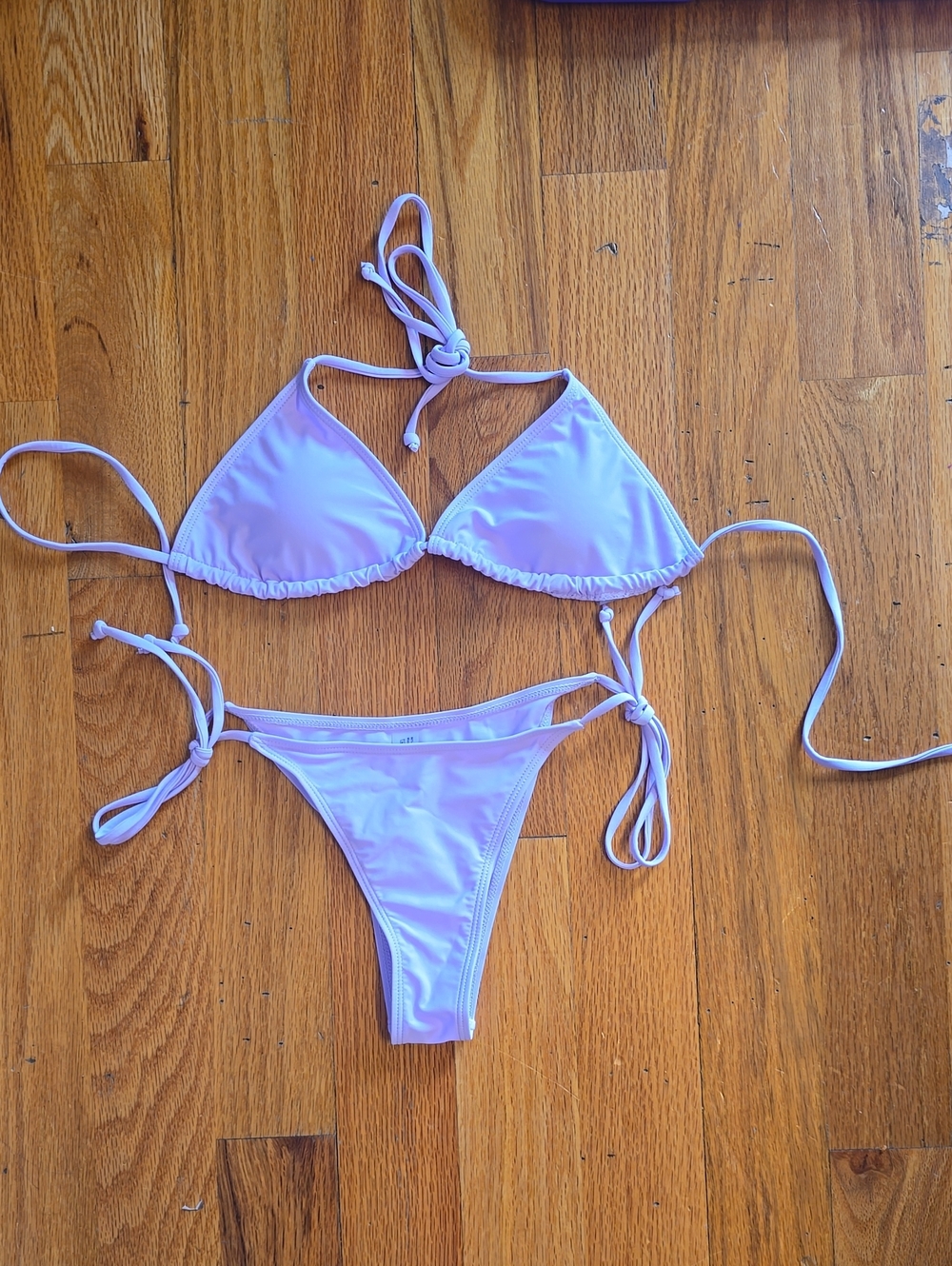 Lilac Triangle String Bikini Set